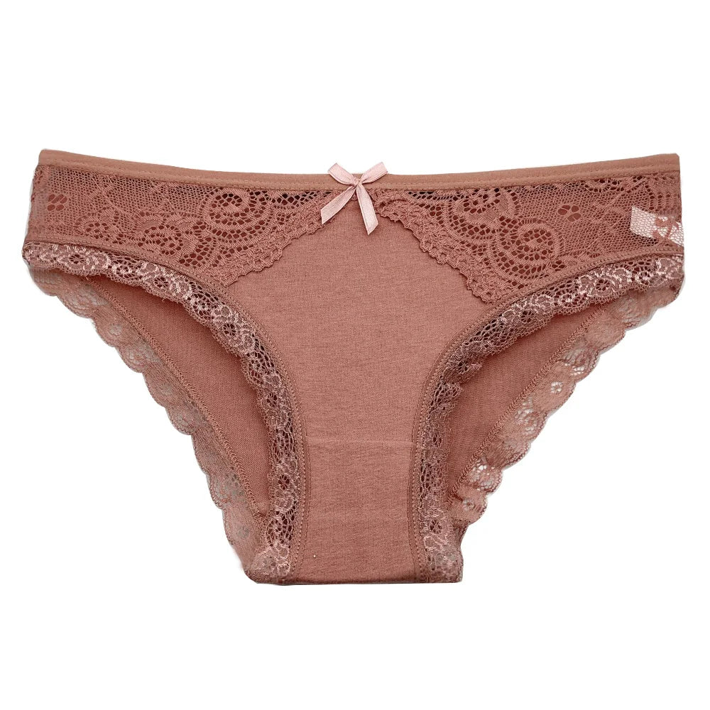 5 PCS/SET New Arrival Low Rise Ladies Sexy Lace Panty Underpants Panties For Women Lingerie Cotton Briefs